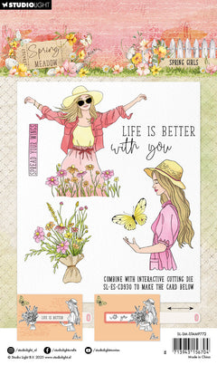 SL Clear Stamp Spring Girls Spring Meadow 8 PC-2