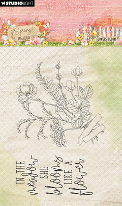 SL Clear Stamp Flower Bloom Spring Meadow 2 PC-1