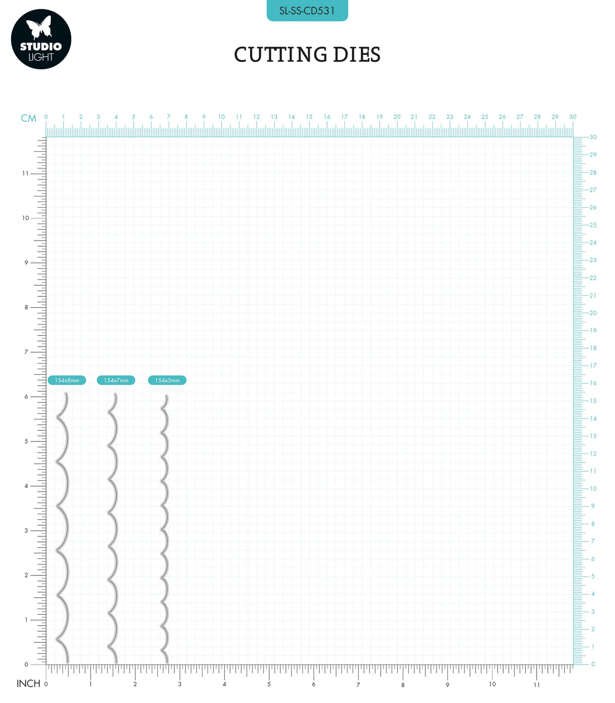 SL Cutting Die Borders Waves Sweet Stories 154x47x1mm 3 PC nr.531-2