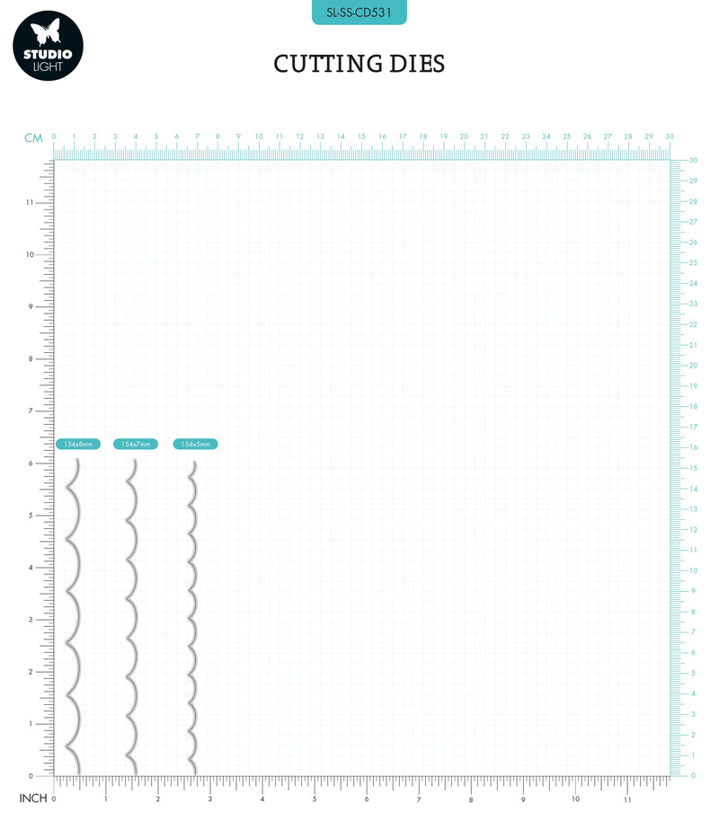 SL Cutting Die Borders Waves Sweet Stories 154x47x1mm 3 PC nr.531-2