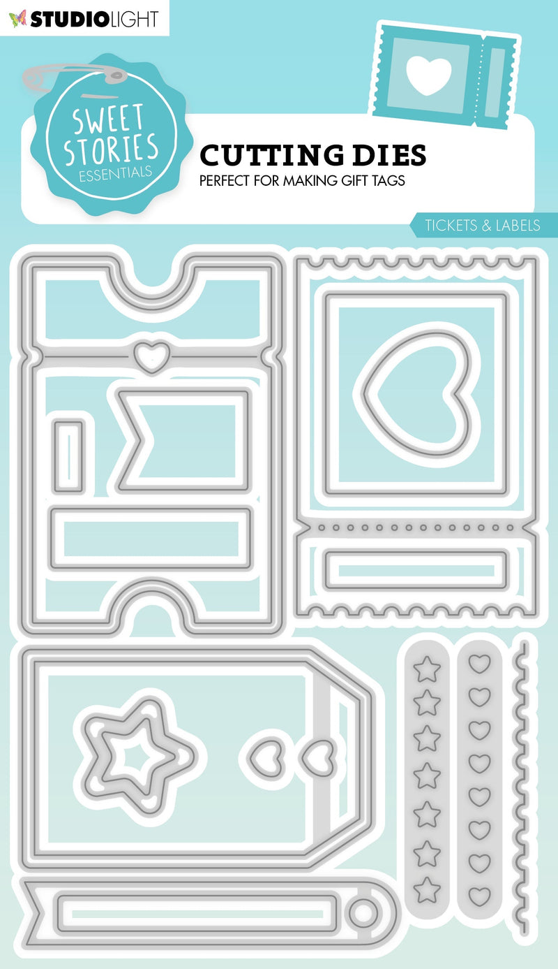 SL Matrices de découpe Tickets & Étiquettes Douces Histoires 150x112x1mm 18 PC nr.685-1