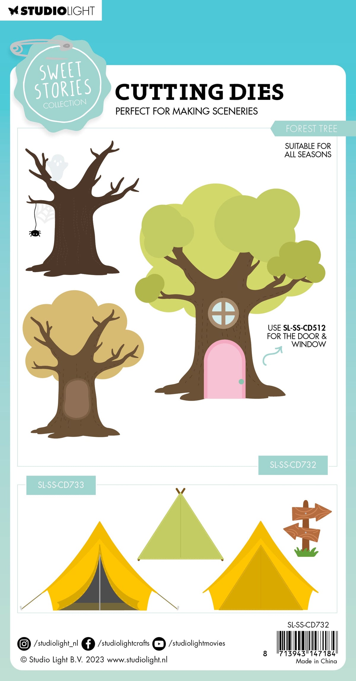Matrices de découpe SL Forêt Arbre Douces Histoires 104x177x1mm 8 PCS n°732-5