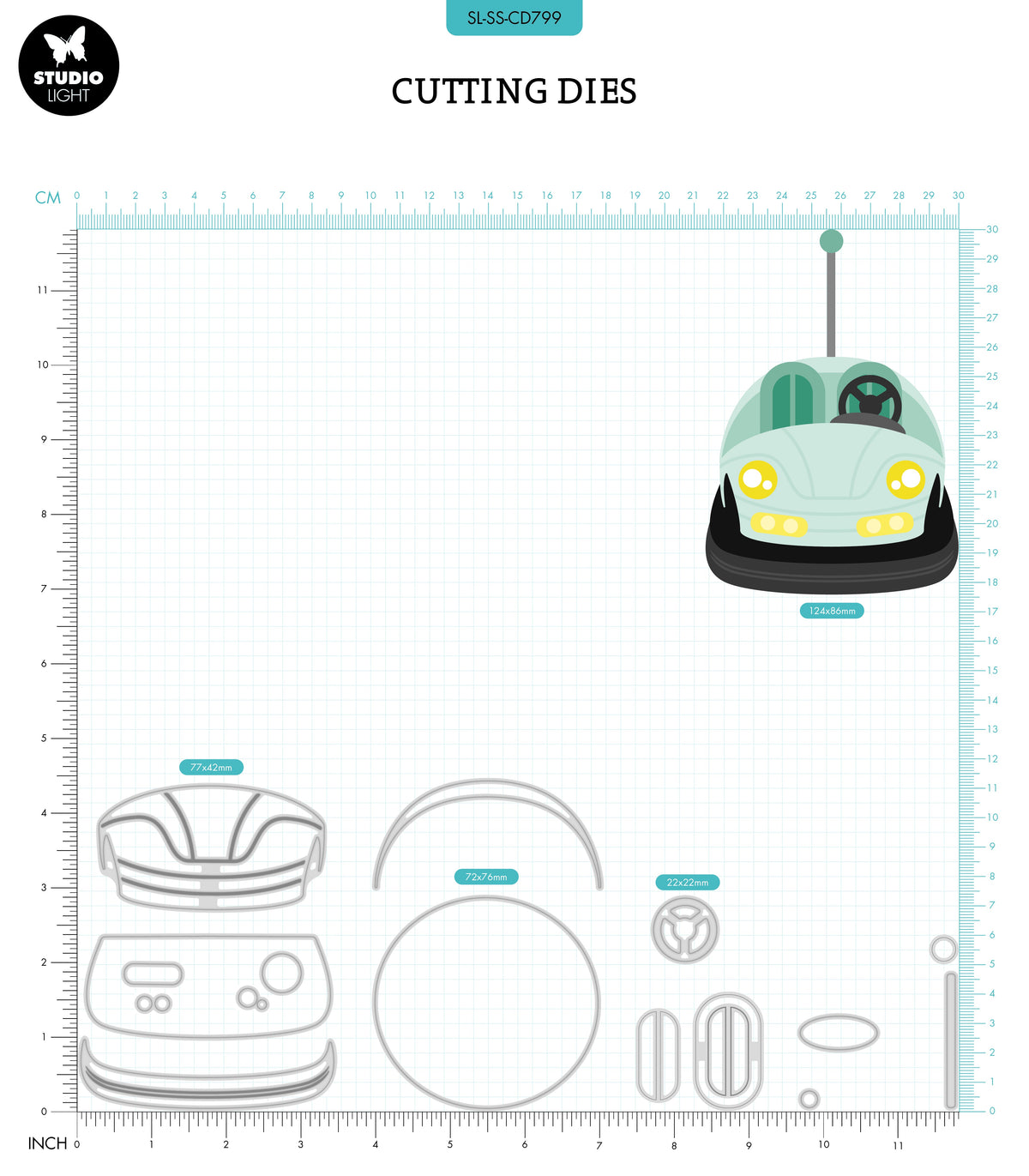 SL Cutting Die Bumper Car Sweet Stories 16 PC-2