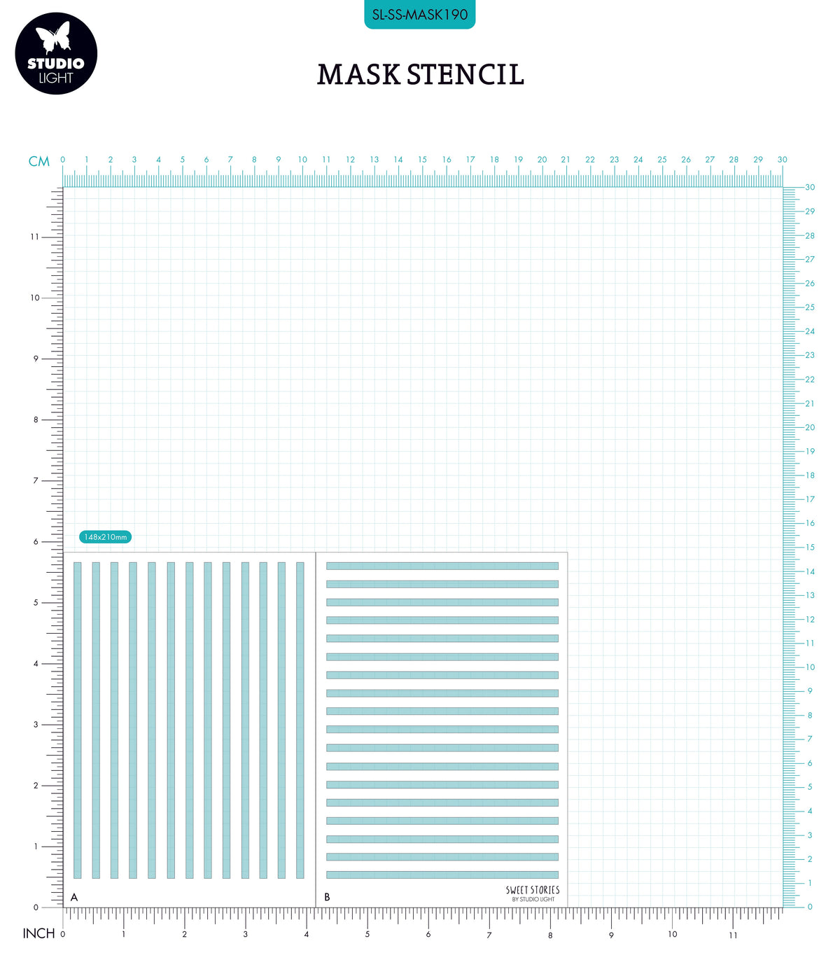 SL Mask Stripes Sweet Stories 150x210x1mm 1 PC nr.190-2