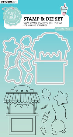 Set de sellos y troqueles SL Theme Park Sweet Stories 14 piezas-1
