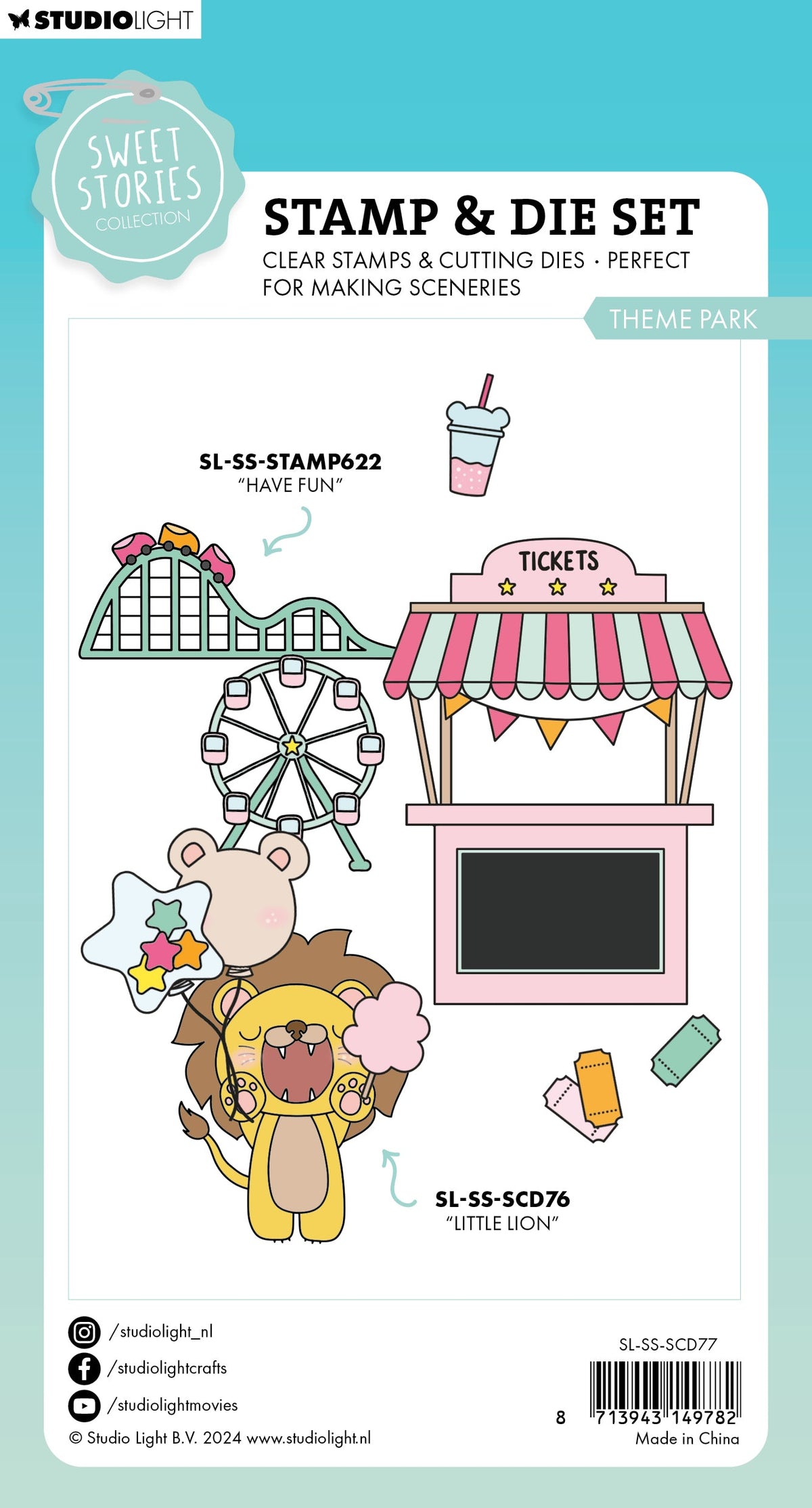 Set de sellos y troqueles SL Theme Park Sweet Stories 14 piezas-3
