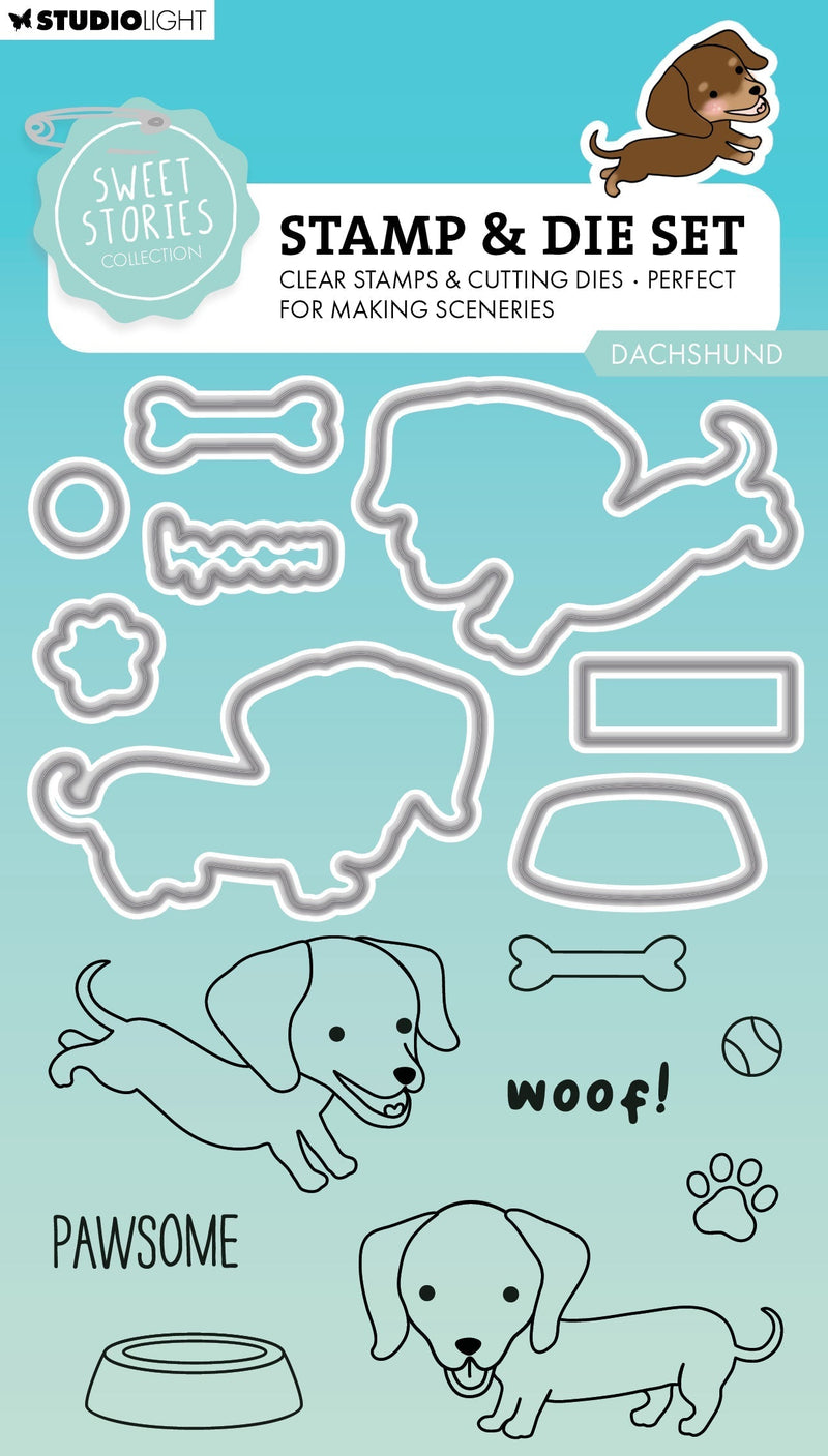 SL Stamp & Cutting Die Dachshund Sweet Stories 16 PC-1