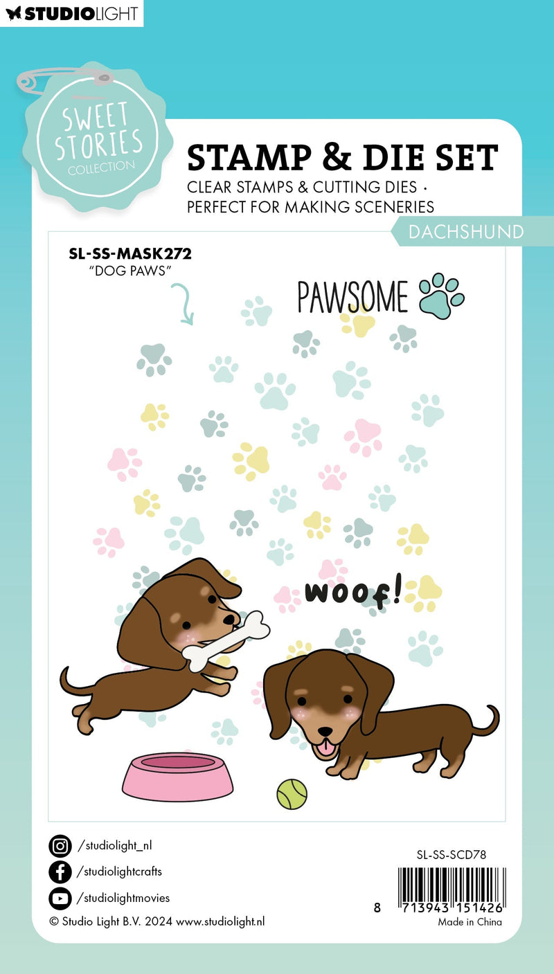 SL Stamp & Cutting Die Dachshund Sweet Stories 16 PC-3