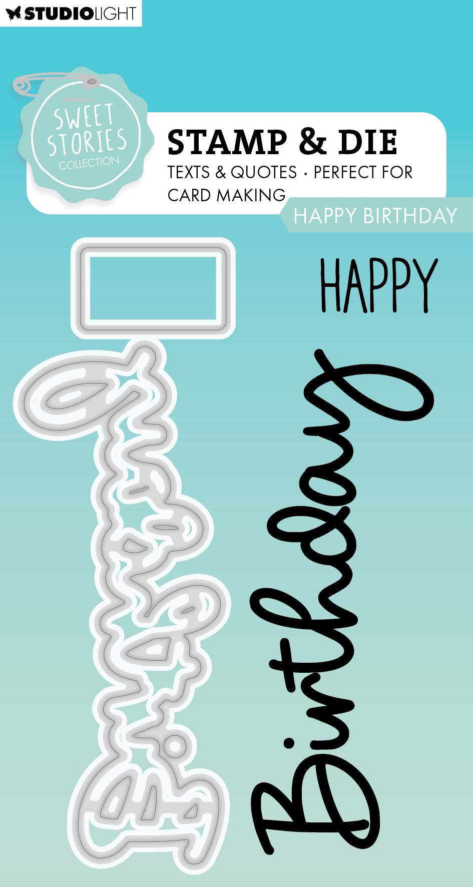 Set de sellos y troqueles SL Happy Birthday Sweet Stories, 4 piezas-1