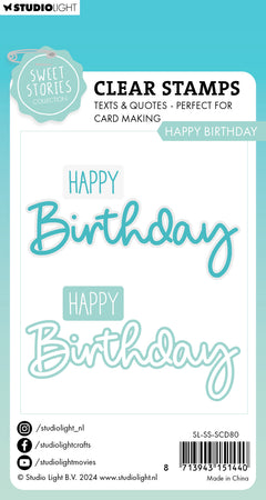Set de sellos y troqueles SL Happy Birthday Sweet Stories, 4 piezas-3