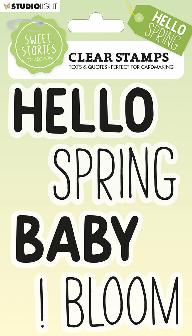 SS Clear Stamp Quotes Large Hello Spring Sweet Stories 105x148x3mm 4 PC nr.214-1