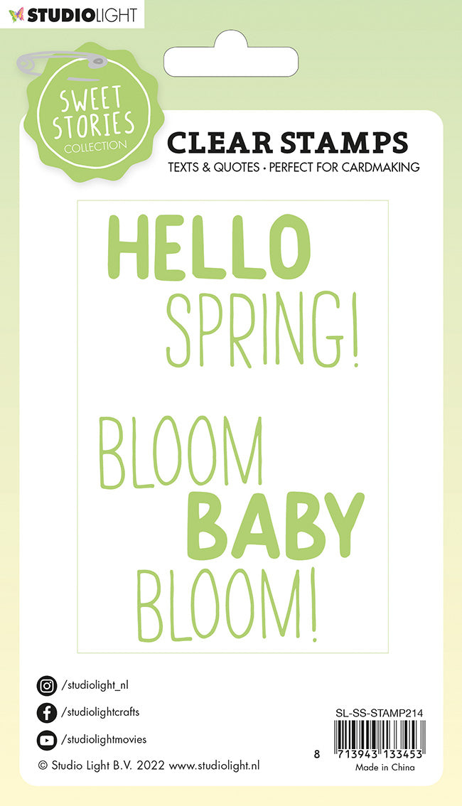 SS Clear Stamp Quotes Large Hello Spring Sweet Stories 105x148x3mm 4 PC nr.214-5