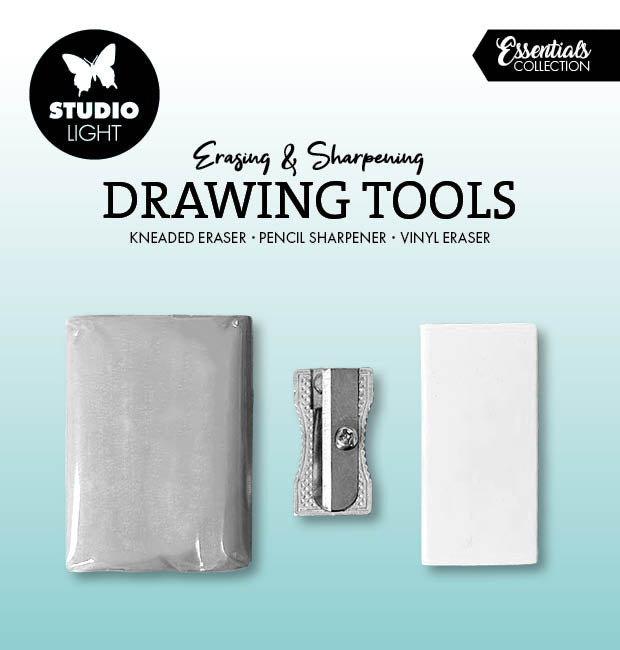 SL Drawing Tools Kneaded & Vinyl Eraser, Sharpener Essentials 3 Pieces-1