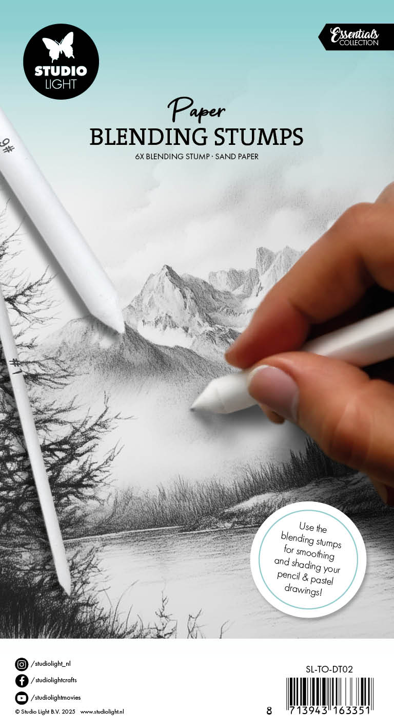 SL Drawing Tools Paper Blending Stumps & Sand Paper Essentials 7 Pieces-2