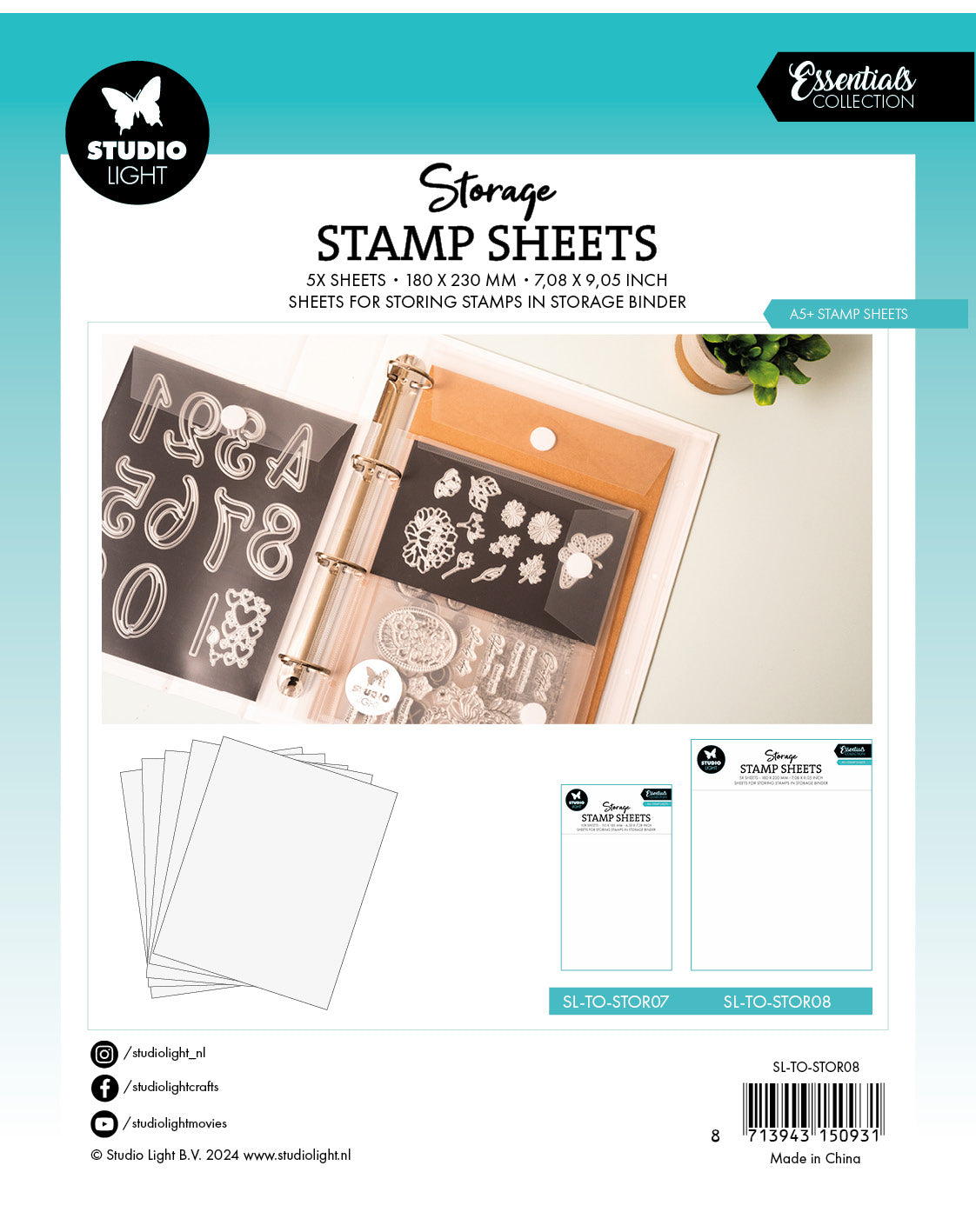 SL Storage Stamp Sheet A5+ Sheet Essentials 5 PC-2