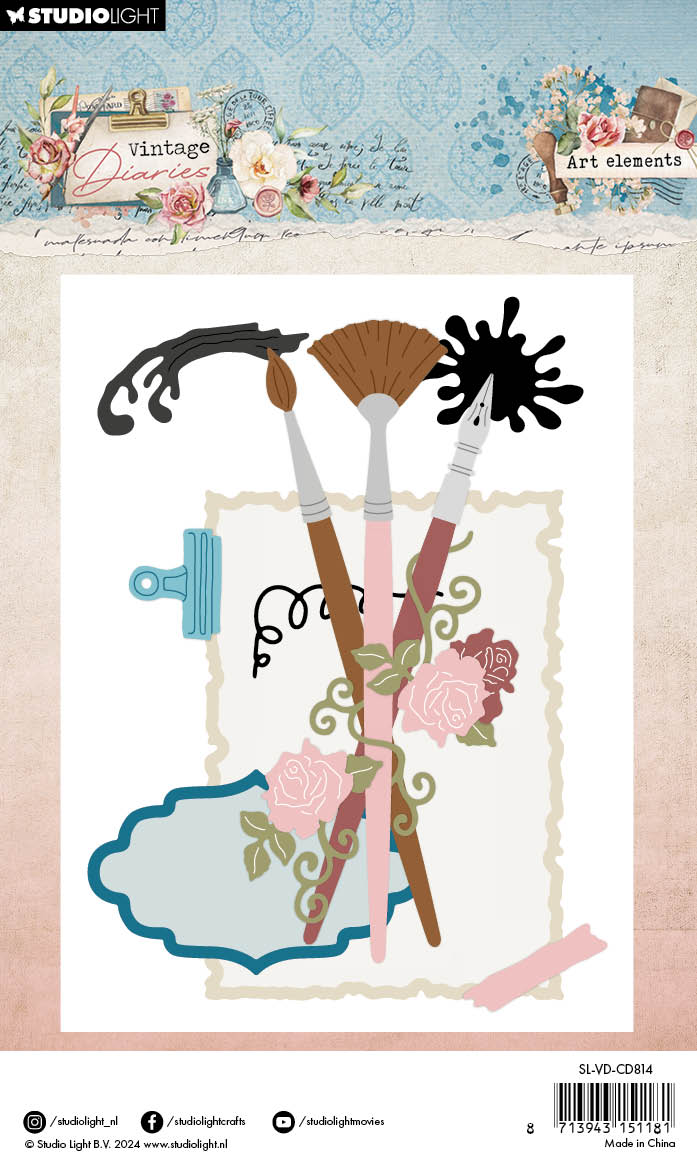 SL Cutting Dies Art Elements Vintage Diaries 20 PC-3