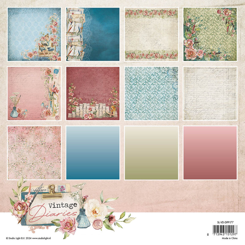 SL Design Paper Pad Background Paper Vintage Diaries 36 SH-2