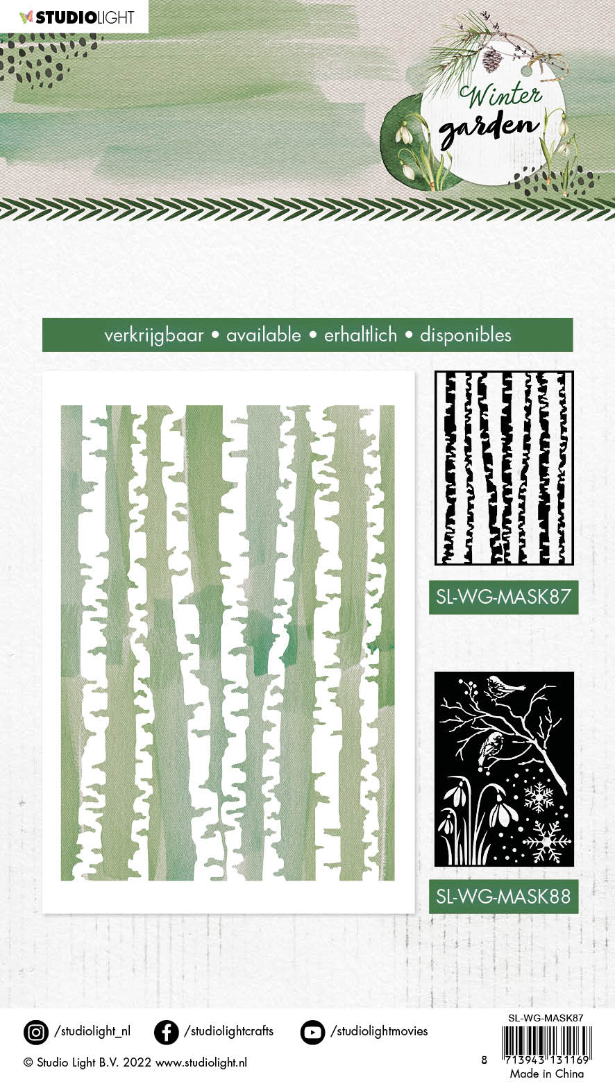 SL Mask Birch Trees Winter Garden 150x210x1mm 1 PC nr. 87-3