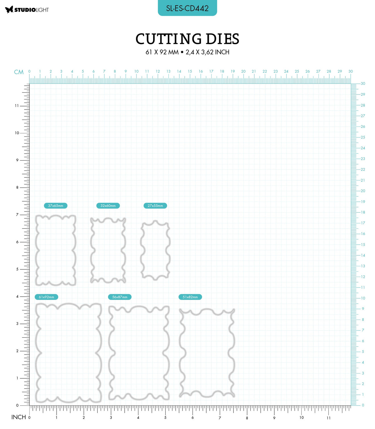 SL Cutting Dies Classic Nested Shape Essentials 61x92x1mm 6 PC nr.442-2