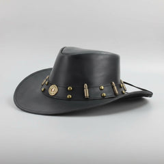 Shapeable Cowboy Hat with 12 Gauge Bullet Slice & Embellishments-1