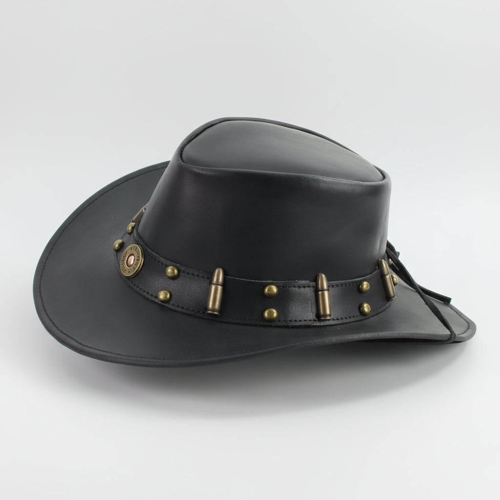 Shapeable Cowboy Hat with 12 Gauge Bullet Slice & Embellishments-4