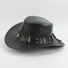 Shapeable Cowboy Hat with 12 Gauge Bullet Slice & Embellishments-4