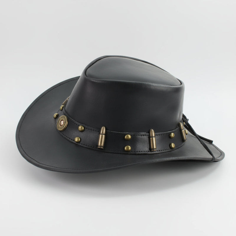 Shapeable Cowboy Hat with 12 Gauge Bullet Slice & Embellishments-4