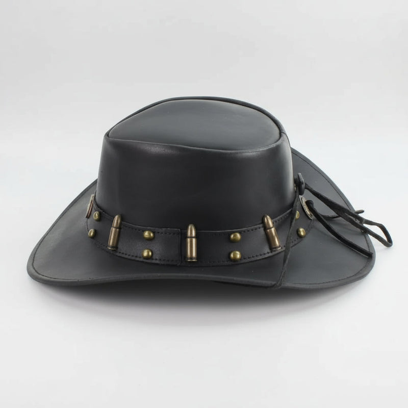Shapeable Cowboy Hat with 12 Gauge Bullet Slice & Embellishments-5
