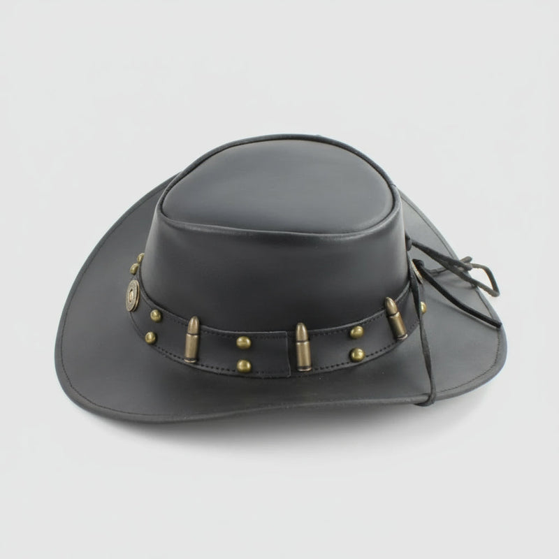 Shapeable Cowboy Hat with 12 Gauge Bullet Slice & Embellishments-6