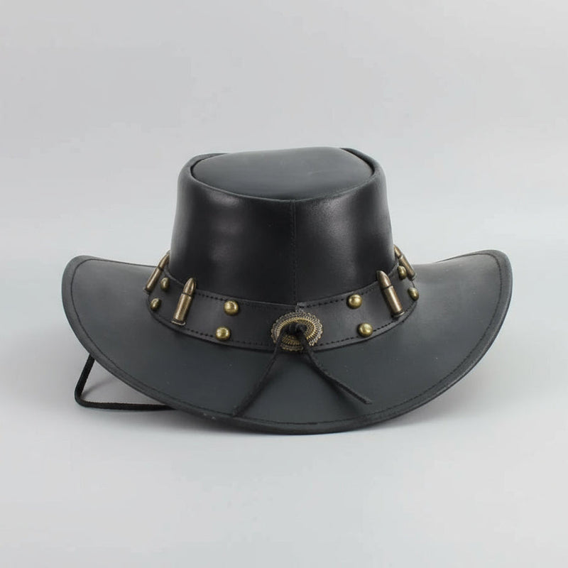 Shapeable Cowboy Hat with 12 Gauge Bullet Slice & Embellishments-7