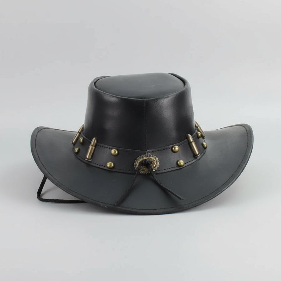 Shapeable Cowboy Hat with 12 Gauge Bullet Slice & Embellishments-7