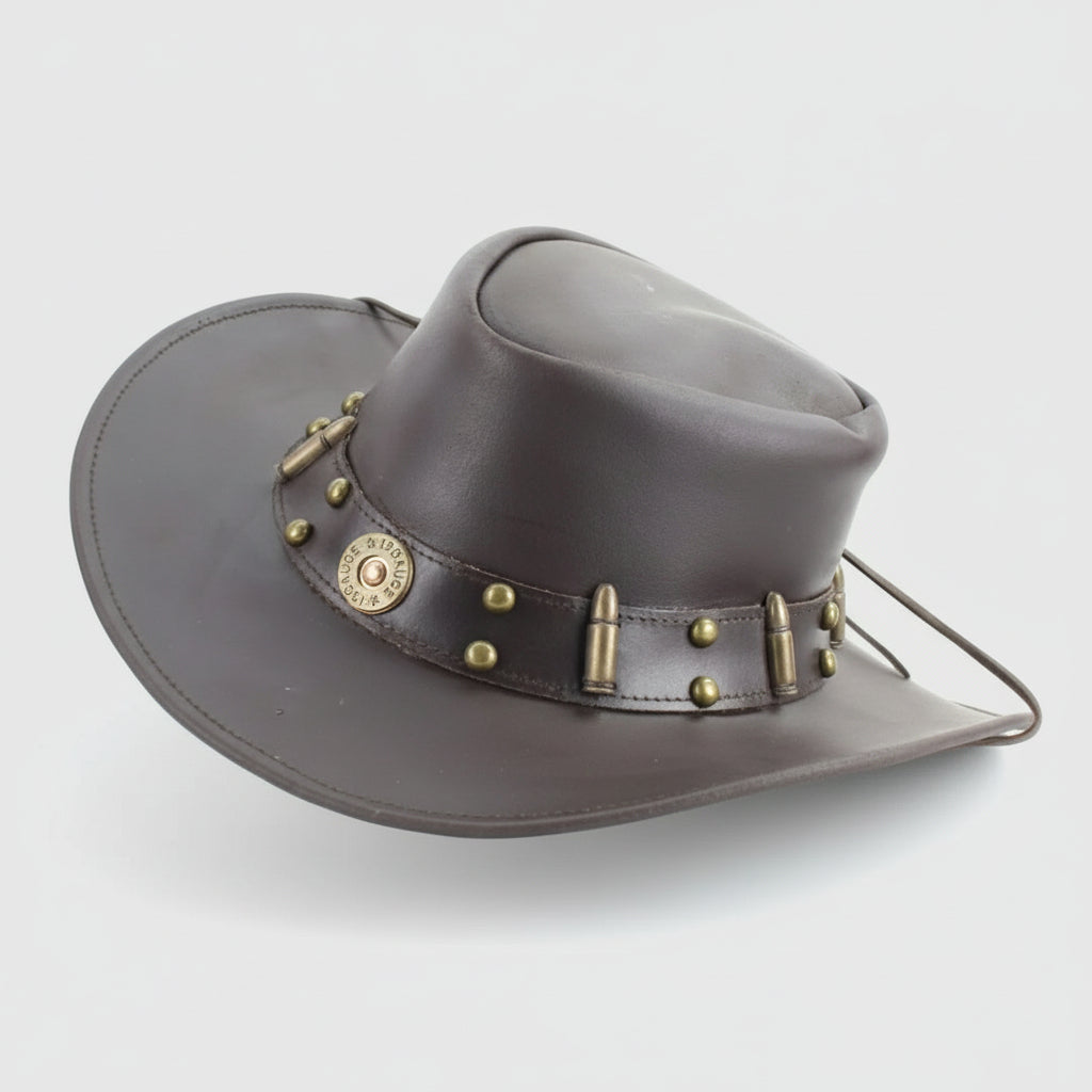 Shapeable Cowboy Hat with 12 Gauge Bullet Slice & Embellishments-13
