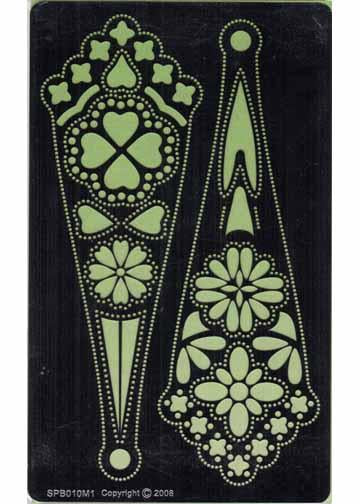 Ecstasy Crafts Exclusive Piecing/Embossing Templates -Hearts and Flower Fans-1