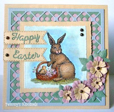 Clear Stamp Spring Easter Hare with Basket-2