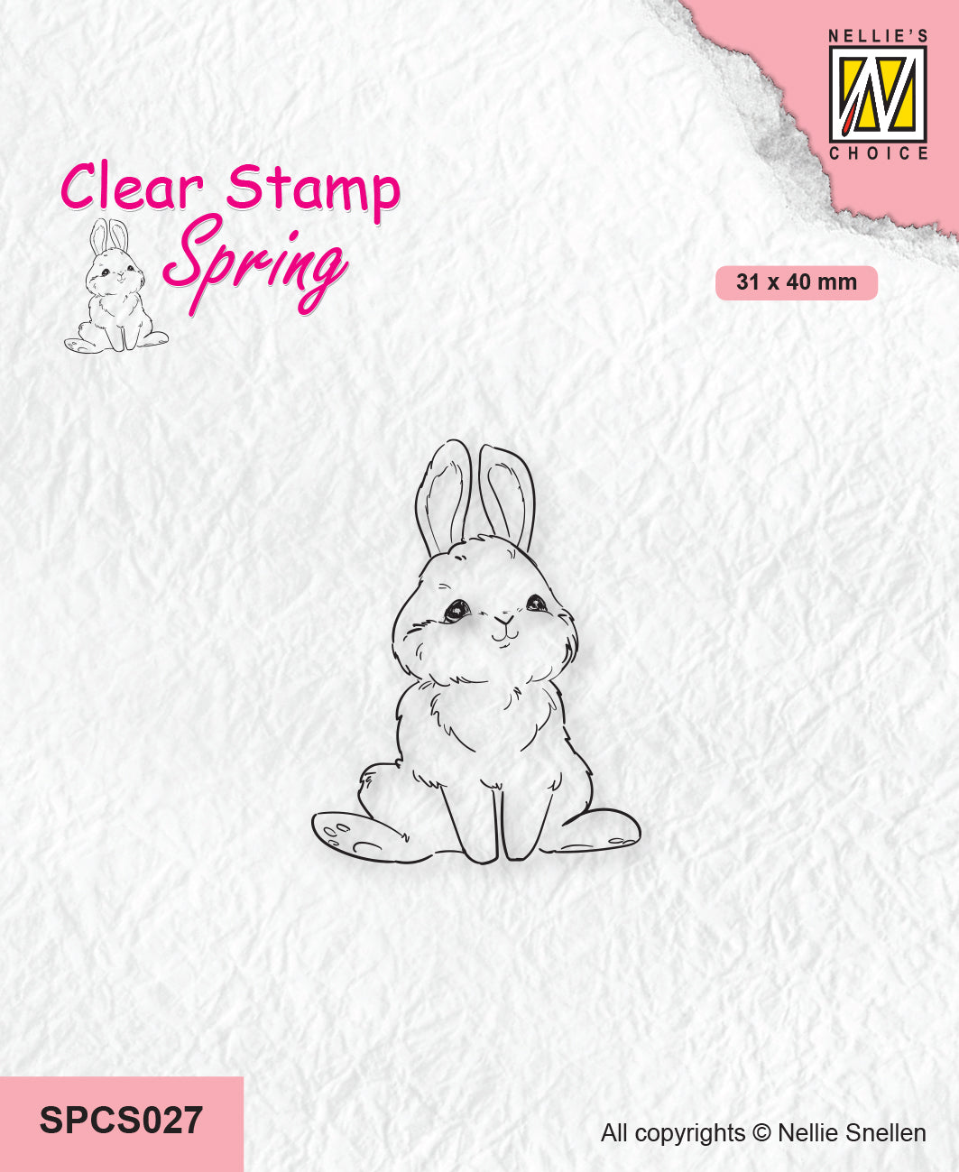 Nellie's Choice Clear Stamp Spring - Cute Rabbit-2-1