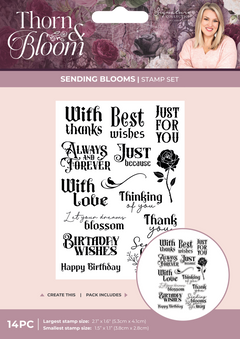Sara Signature Thorn & Bloom Clear Acrylic Stamp Set - Sending Blooms-1