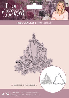 Sara Signature Thorn & Bloom Stamp & Die Set - Rose Candles-1