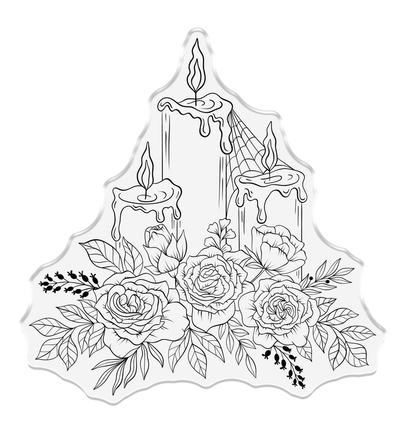 Sara Signature Thorn & Bloom Stamp & Die Set - Rose Candles-2