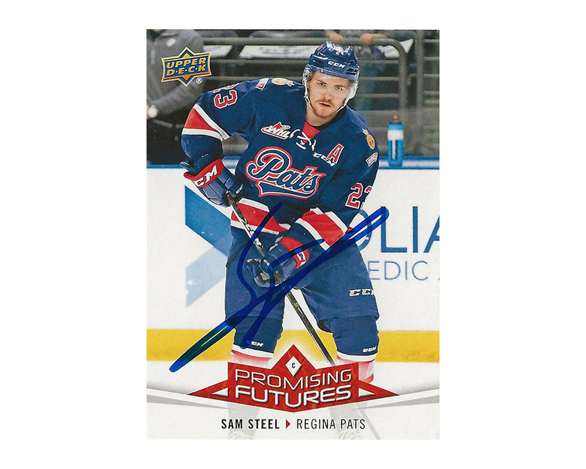 Sam Steel Autographed 2017-18 Upper Deck CHL Promising Futures #PF19 Hockey Card-1