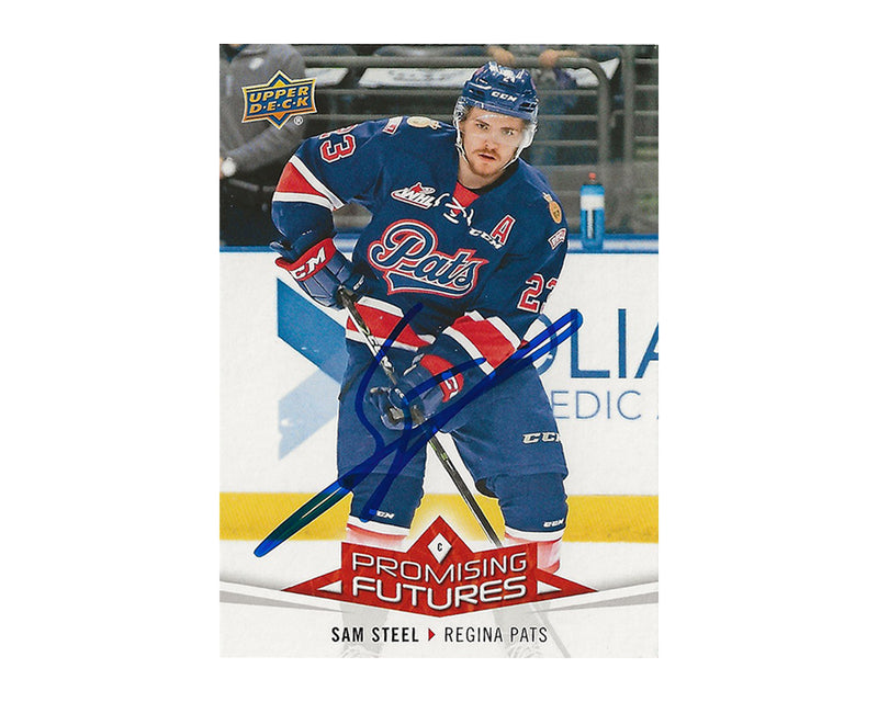Sam Steel Autographed 2017-18 Upper Deck CHL Promising Futures #PF19 Hockey Card-1