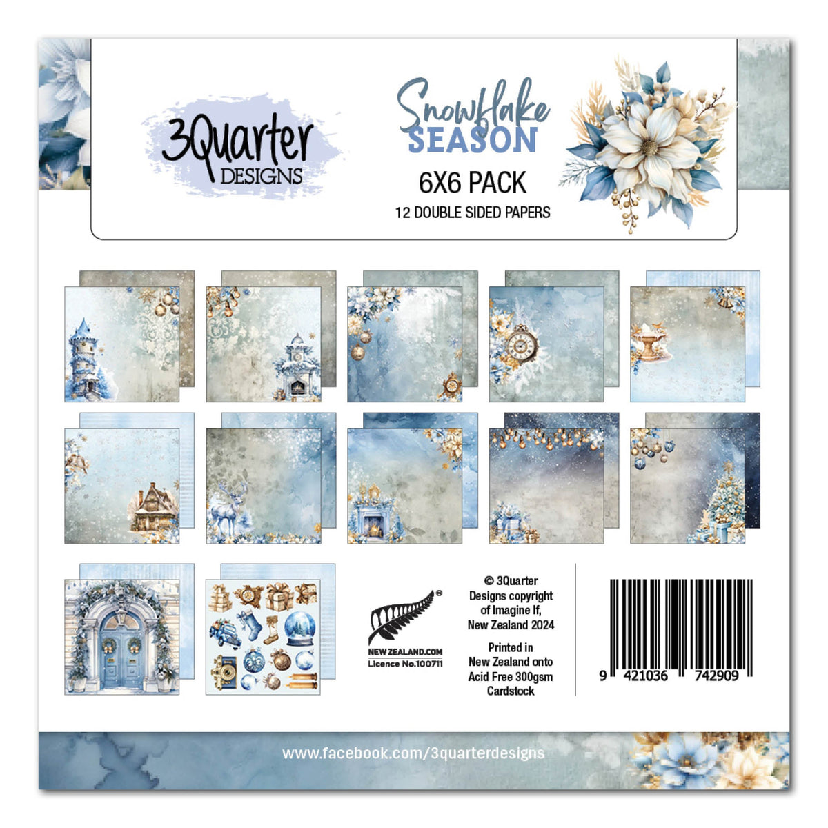 3Quarter Designs Snowflake Season 6x6 Paper Pack-1
