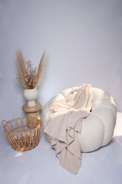 Blushing Beige Solid Double Layered Extended Throw-1