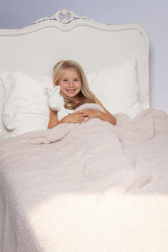 Blushing Beige Solid Double Layered Extended Throw-2