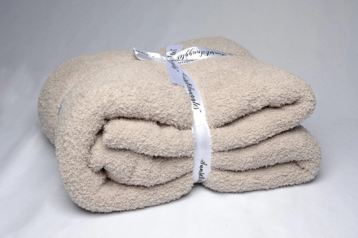 Greige Solid Double Layered Throw-2