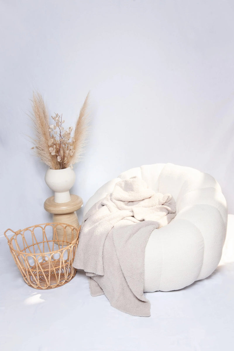 Greige Solid Double Layered Extended Throw-1