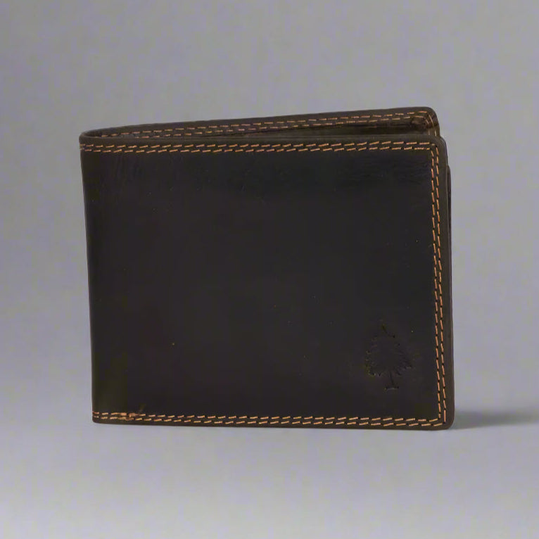 Greenwood Leather Men's Wallet. RFID-Blocking Oil Pull-Up Leather-1