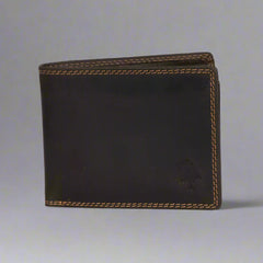 Greenwood Leather Men's Wallet. RFID-Blocking Oil Pull-Up Leather-1