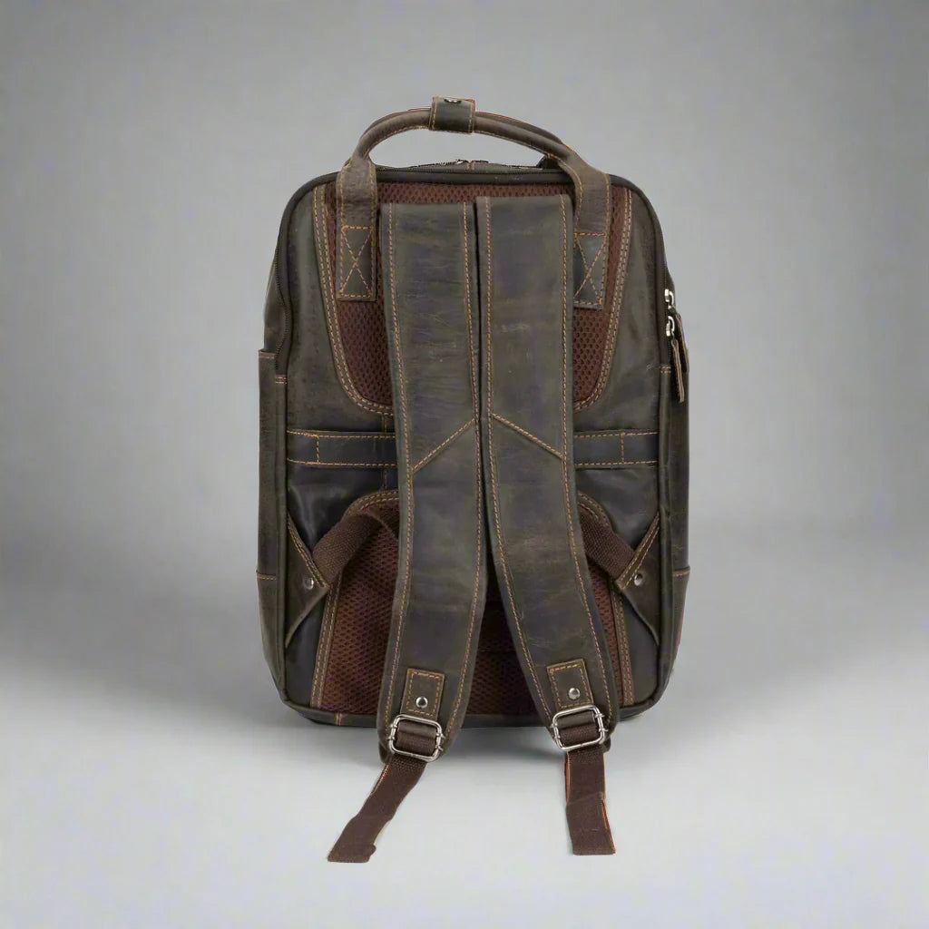 Greenwood Leather Backpack with Reinforced Laptop and Tablet Compartments-2