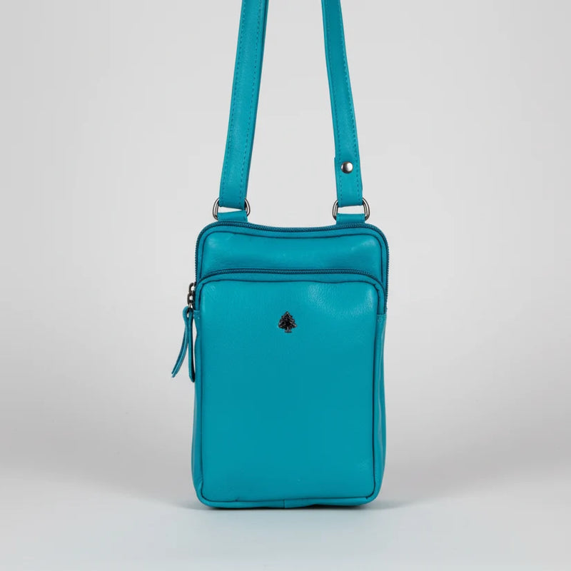 Greenwood Leather Compact Mini Crossbody. Slim Full-Grain Leather Phone Bag & Travel Organizer-1