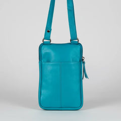 Greenwood Leather Compact Mini Crossbody. Slim Full-Grain Leather Phone Bag & Travel Organizer-2